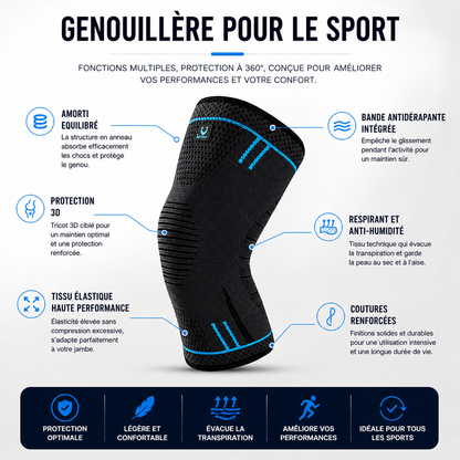 Genouillère de Compression Nivatte – Maintien et Confort (1 pièce)